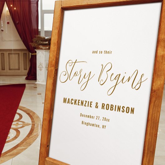 エレガカスタムントな結婚式の歓迎モダン物語が始まる アクリルサイン