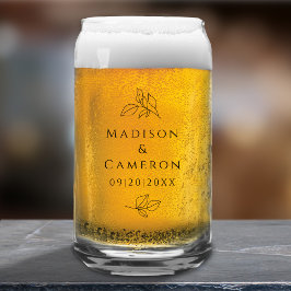 エレガカスタムントウェディングカップルシックなブラックパーティー ガラス缶