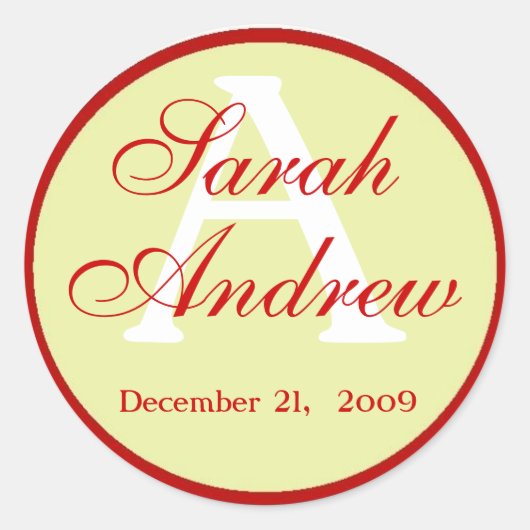 エレガカスタムントウェディングステッカー2 ラウンドシール (正面)