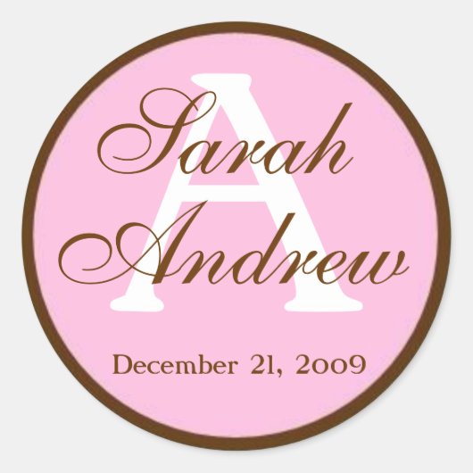 エレガカスタムントウェディングステッカー ラウンドシール (正面)