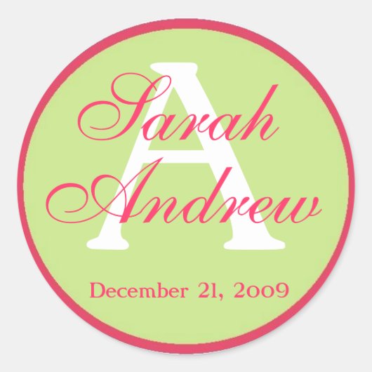 エレガカスタムントウェディングステッカー ラウンドシール (正面)