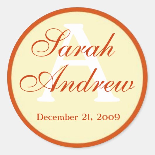 エレガカスタムントウェディングステッカー ラウンドシール (正面)