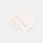 エレガカスタムントウェディングピンクストライプ紙ナプキンス スタンダードカクテルナプキン (角)