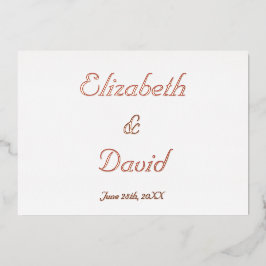 エレガカスタムントウェディングRSVPバラ金ゴールドの作成 箔招待状