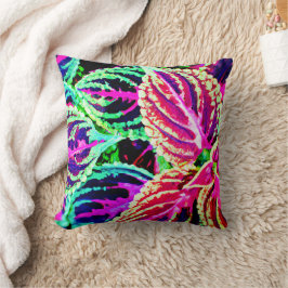 エレガカラフルンス葉パターン クッション