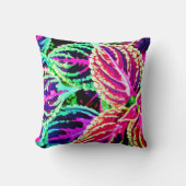 エレガカラフルンス葉パターン クッション (正面)