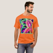 エレガカラフルンス葉パターン Tシャツ (正面フル)