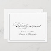 エレガクラシックンススクリプトシンプルの結婚式RSVP インビテーションポストカード (正面/裏面)