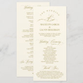 エレガクラシックンス金ゴールドスクリ結婚プト、のセレモニー プログラム (正面/裏面)