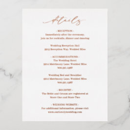 エレガクラシックントなウェディングフォイルエンクロージャカード 箔招待状ポストカード