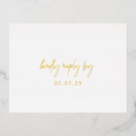 エレガクラシックントウェディングフォイルRSVPカード 箔招待状ポストカード