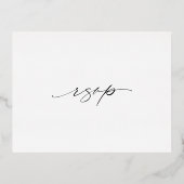 エレガクラシックントウェディングフォイルRSVPカード 箔招待状ポストカード (裏面)