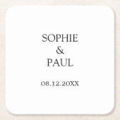 エレガクラシックントウェディング紙コースター スクエアペーパーコースター (正面)