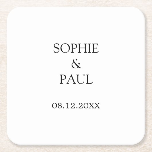 エレガクラシックントウェディング紙コースター スクエアペーパーコースター (正面)