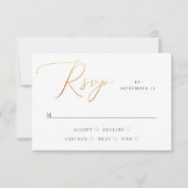 エレガクラシックントウェディング | フォーマル金ゴールド 出欠カード (正面)