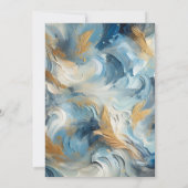 エレガコンテンポラリーンス：ブルーホワイト金ゴールド結婚ズ 招待状 (裏面)