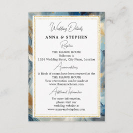 エレガコンテンポラリーンス：ブルーホワイト金ゴールド詳細 エンクロージャーカード