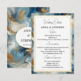 エレガコンテンポラリーンス：ブルーホワイト金ゴールド詳細 エンクロージャーカード