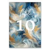 エレガコンテンポラリーンス：ブルーホワイト金ゴールド テーブルナンバー (正面)