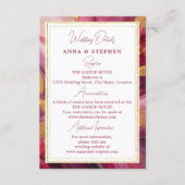 エレガコンテンポラリーンス：明るい赤紫色ピンク金ゴールド エンクロージャーカード (正面)