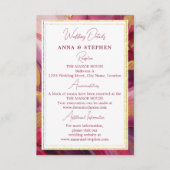 エレガコンテンポラリーンス:明るい赤紫色ピンク金ゴールド エンクロージャーカード (正面)