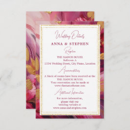 エレガコンテンポラリーンス：明るい赤紫色ピンク金ゴールド エンクロージャーカード