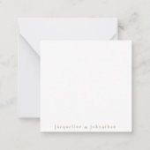 エレガコンテンポラリーントウェディング空白のありがとう ノートカード (裏面)