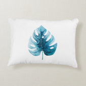 エレガシンプルンストロピカルウォーターカラーモンステラリーフ アクセントクッション (裏面)