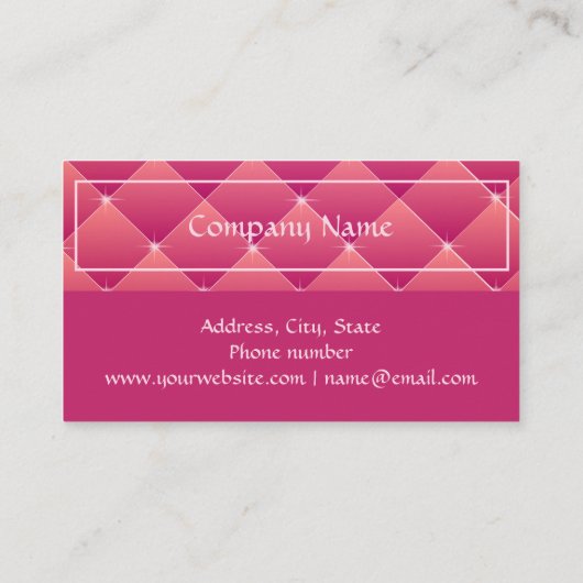 エレガシンプルンスプロフェッショナルピンクタフトダイヤモンド 名刺 (裏面)