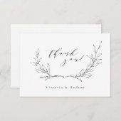 エレガシンプルンス植物性リース結婚ズ サンキューカード (正面/裏面)