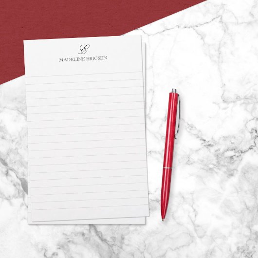 エレガシンプルンス白黒モノグラムライニング 便箋