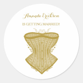 エレガシンプルンス金ゴールドコルセットランジェリーブライダルシャワー ラウンドシール