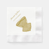 エレガシンプルンス金ゴールドコルセットランジェリーブライダルシャワー 縁ありカクテルナプキン (正面)