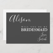 エレガシンプルンスBe My Bridesmaid Proposal Card 招待状 (正面/裏面)