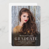 エレガシンプルンスVERT写真2025卒業 招待状 (正面/裏面)