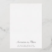 エレガシンプルントなウェディング写真日付を保存 箔招待状 (裏面)