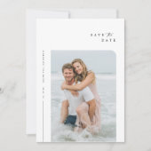 エレガシンプルントな結婚式の写真日付を保存 招待状 (正面)