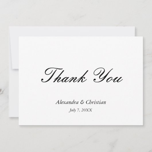 エレガシンプルントウェディングありがとうメッセージ戻る サンキューカード (正面)