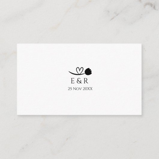 エレガシンプルントウェディングシャワーギフトレジストリ エンクロージャーカード (裏面)