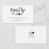エレガシンプルントウェディングシャワーギフトレジストリ エンクロージャーカード (正面/裏面)
