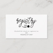 エレガシンプルントウェディングシャワーギフトレジストリ エンクロージャーカード (正面)