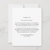 エレガシンプルントウェディングフォトサンキューカード サンキューカード (裏面)