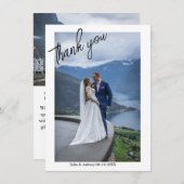 エレガシンプルントウェディングフォトサンキューカード 招待状 (正面/裏面)