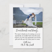 エレガシンプルントウェディングフォトサンキューカード 招待状 (裏面)