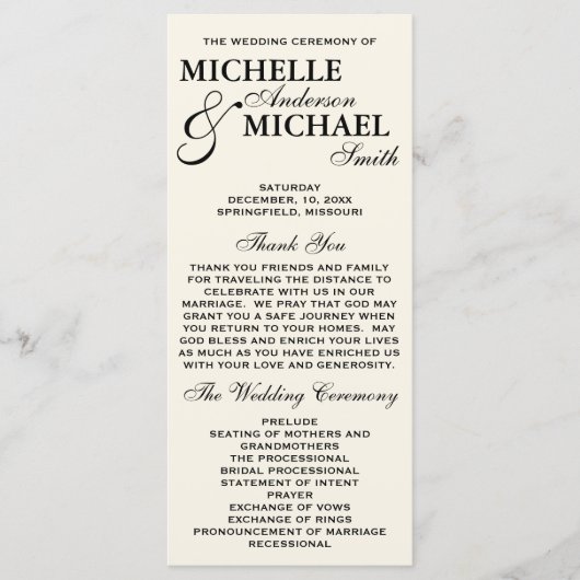 エレガシンプルントウェディングプログラム プログラム (正面)