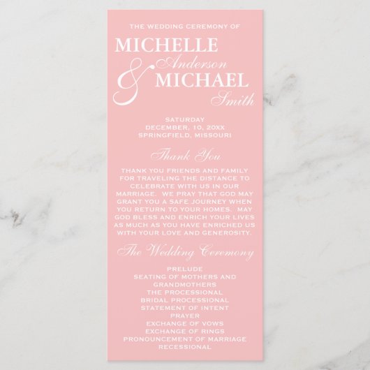 エレガシンプルントウェディングプログラム プログラム (正面)