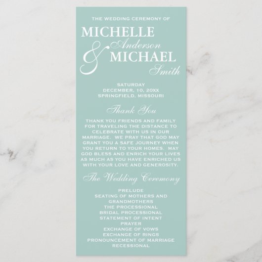 エレガシンプルントウェディングプログラム プログラム (正面)