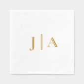 エレガシンプルントウェディングモノグラム 箔ナプキン (正面)