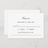 エレガシンプルントウェディングレスポンスカードRSVP 出欠カード (正面/裏面)