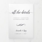 エレガシンプルントウェディング詳細エンクロージャ 三つ折り招待状 (カバー)